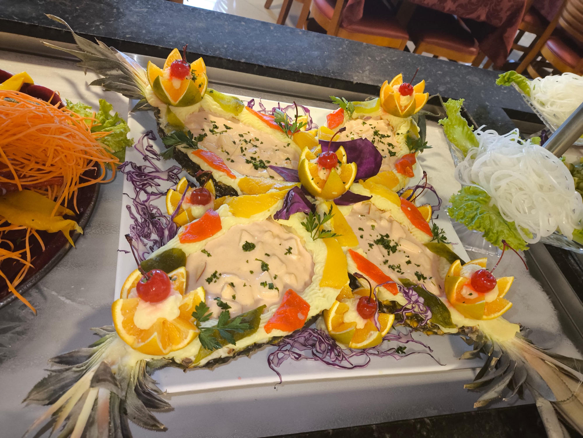 Prato especial servido no buffet